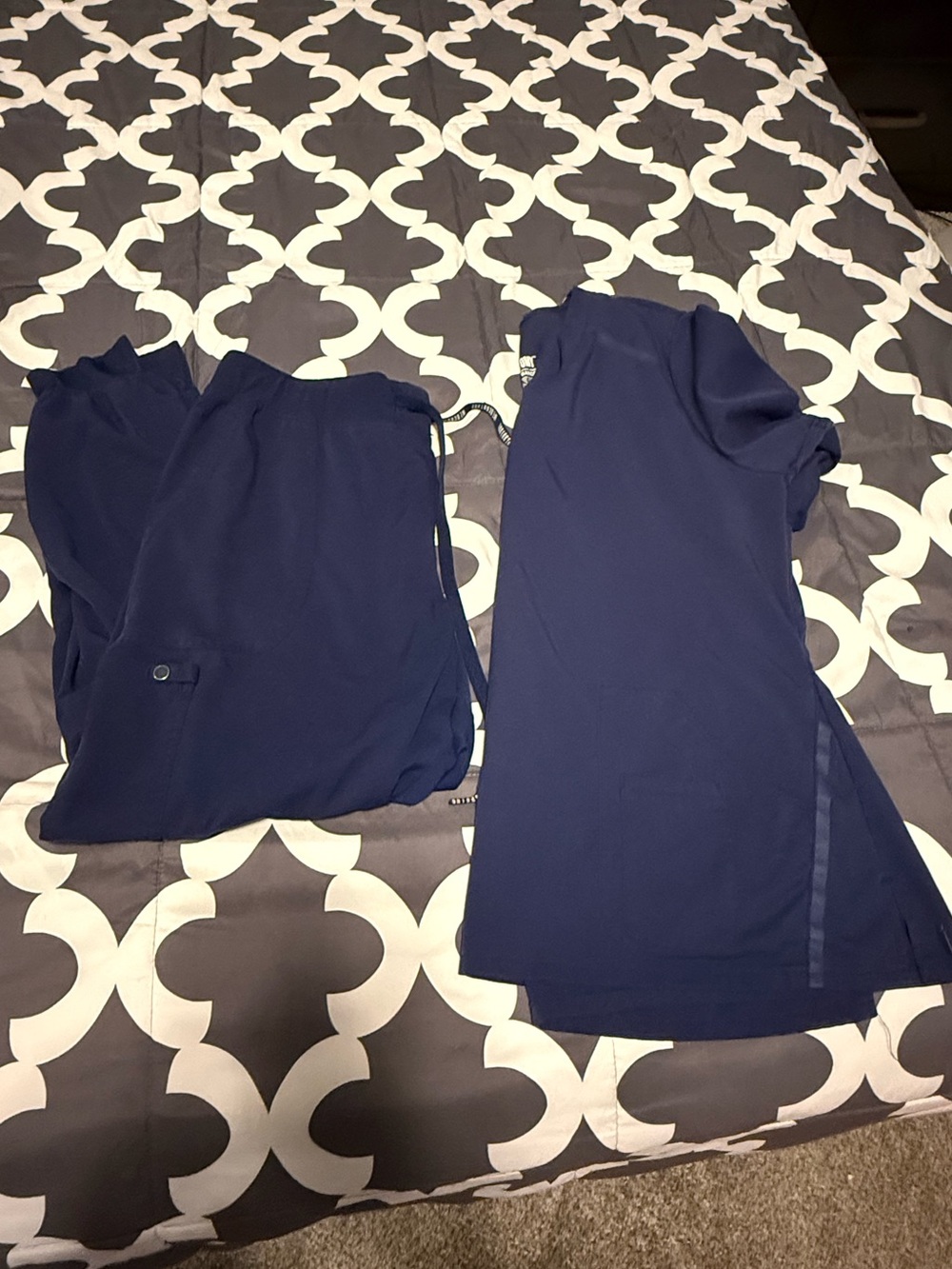 Women’s Navy Blue Two-Piece Scrub Set